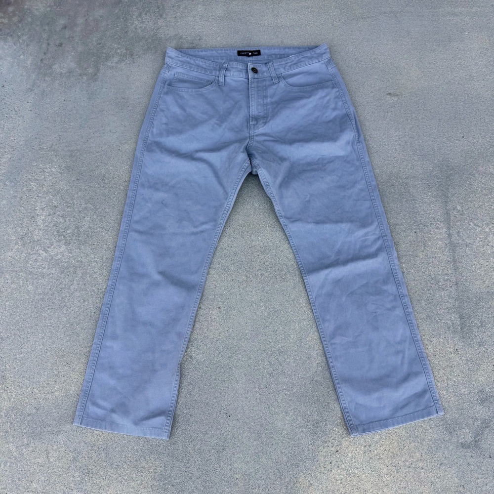 Lucky Brand Mens 32x32 Straight Leg Stretch Canvas Pants Gray RN 80318